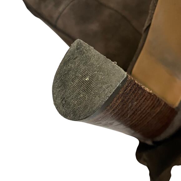 Tory Burch Women's Brown Suede Leather Heeled Boots Size 8.5M - Picture 8 of 11